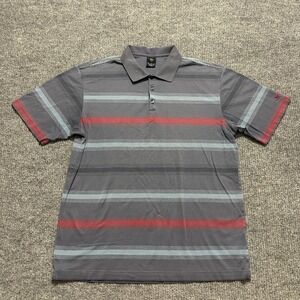 Nike Golf Mens Polo Shirt Size XL Gray Striped Casual Outdoor Short Sleeve